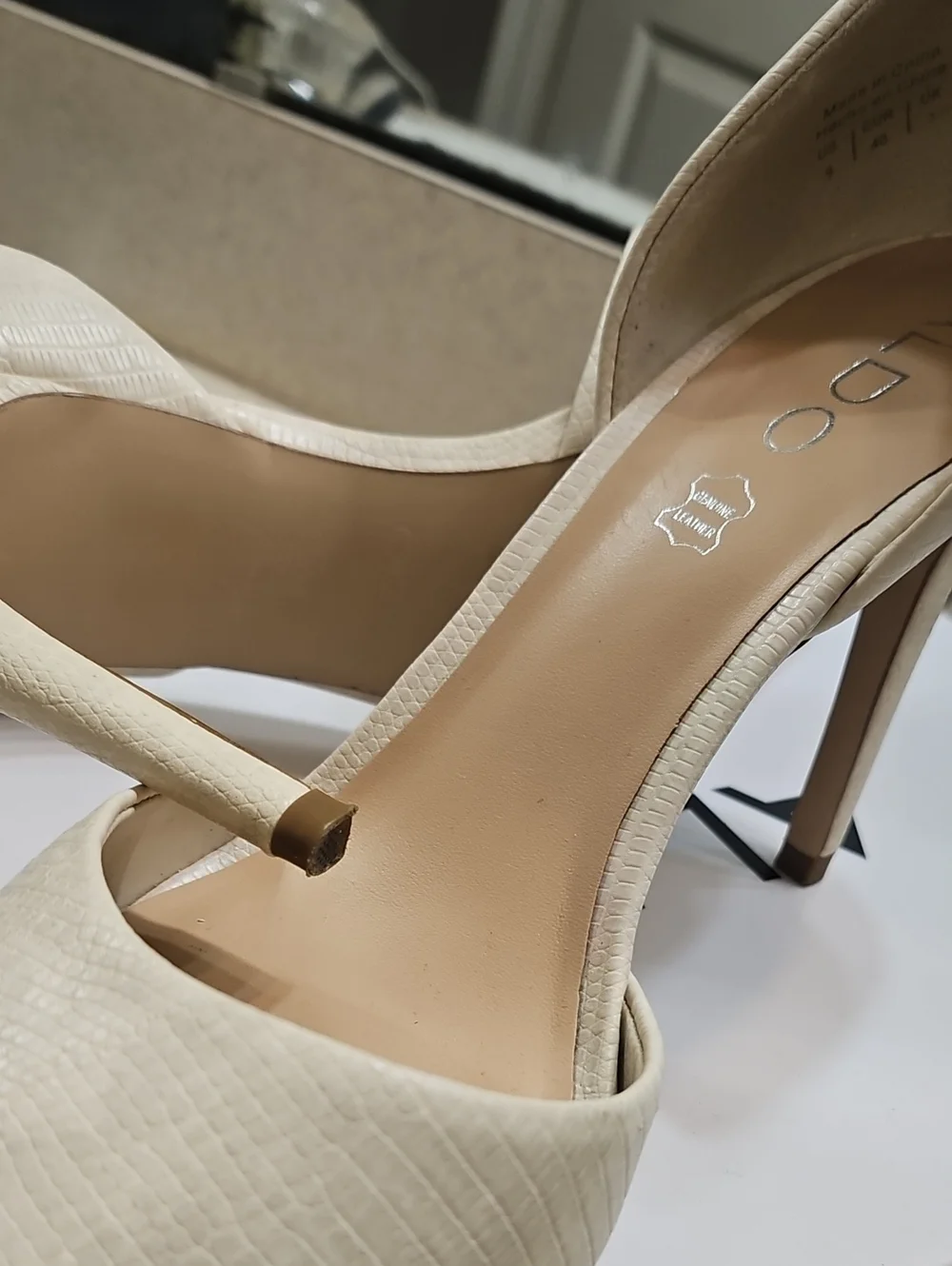 ALDO Cream Pointed-Toe D'Orsay Heels